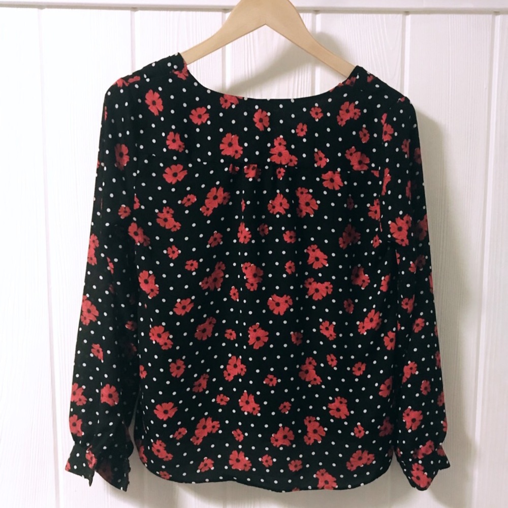 ELLE POLKA DOT ROSE BLOUSE - Picture 3 of 4